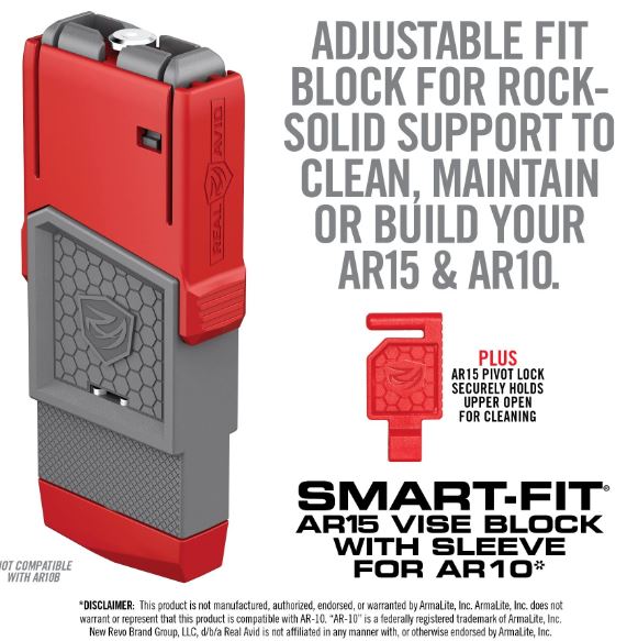Real Avid Smart-Fit AR15 Vise Block with Sleeve for AR10